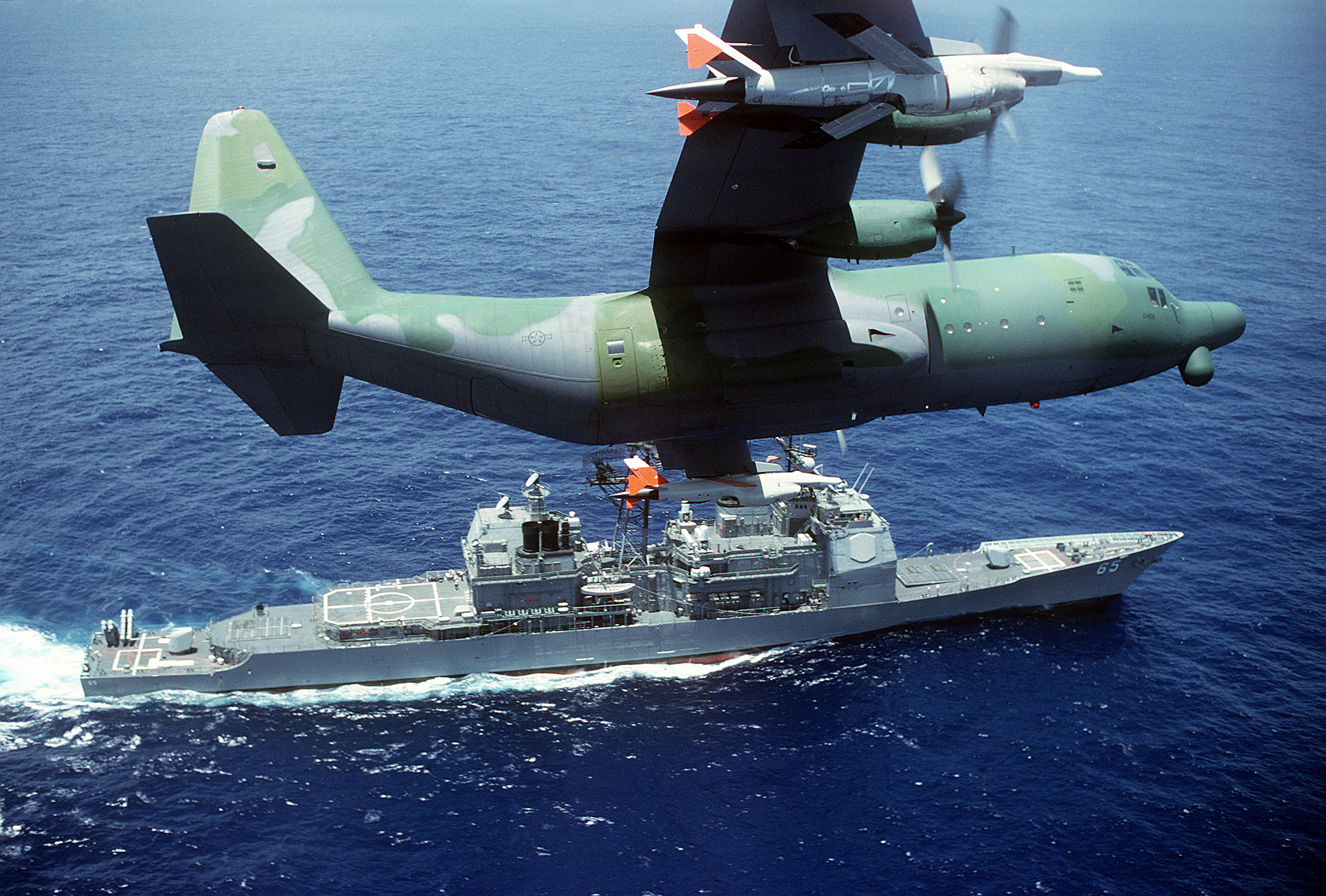 DC-130H_Hercules_drone_control_with_a_pair_of_AQM-34_Firebee.JPEG