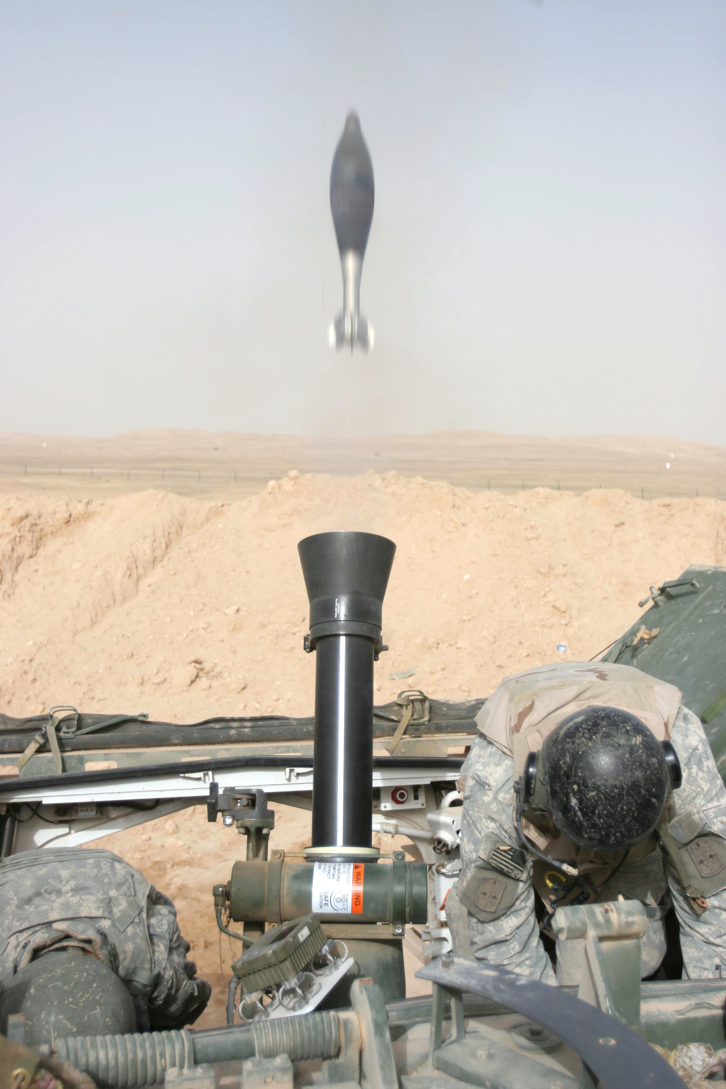 US_Navy_060309-M-0036Y-012_A_mortar_is_fired_from_a_Stryker_vehicle,_assigned_to_which_to_the_4th_Squadron,_14th_Cavalry_Regiment,_during_a_test_firing_at_the_Combat_Out_Post_Rawah,_in_the_Al_Anbar_Province.jpg