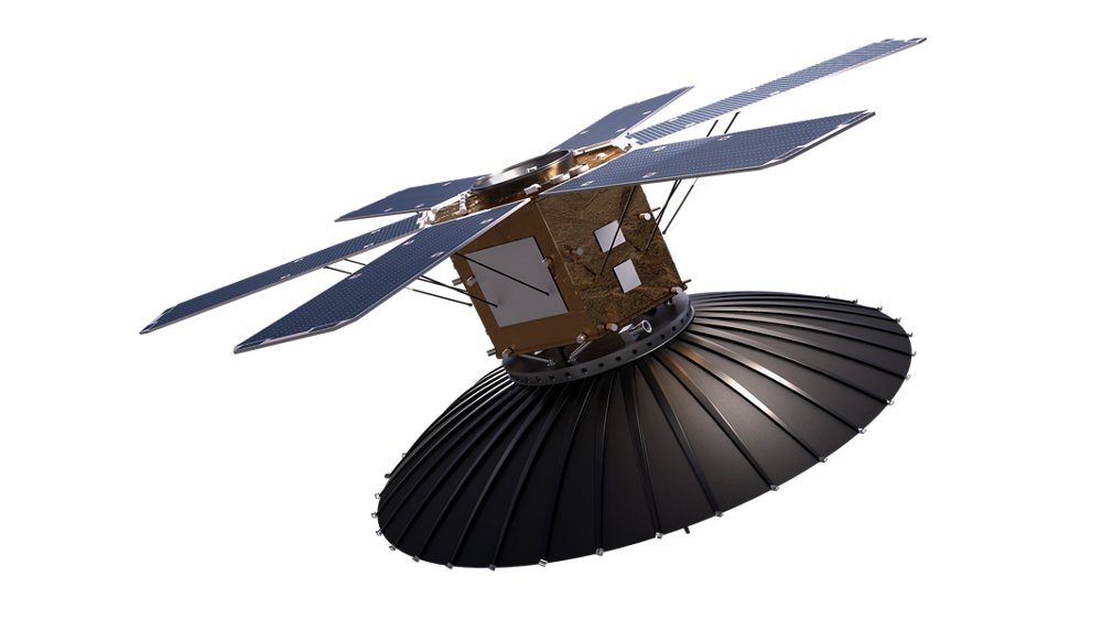 A rendering of Airbus’ high-power S850 Earth observation radar satellite.  