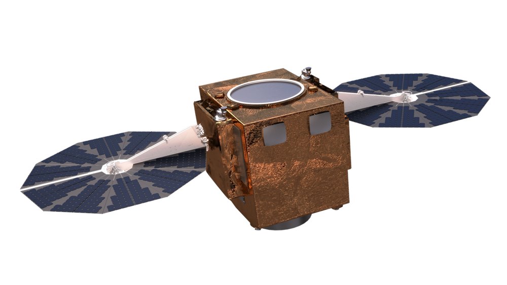 A representation of the Airbus-produced S250 radar satellite for Earth observation.  