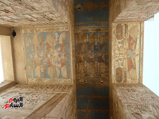 جدران معبد هابو مازالت محتفظة بألوانها رغم مرور آلاف السنوات