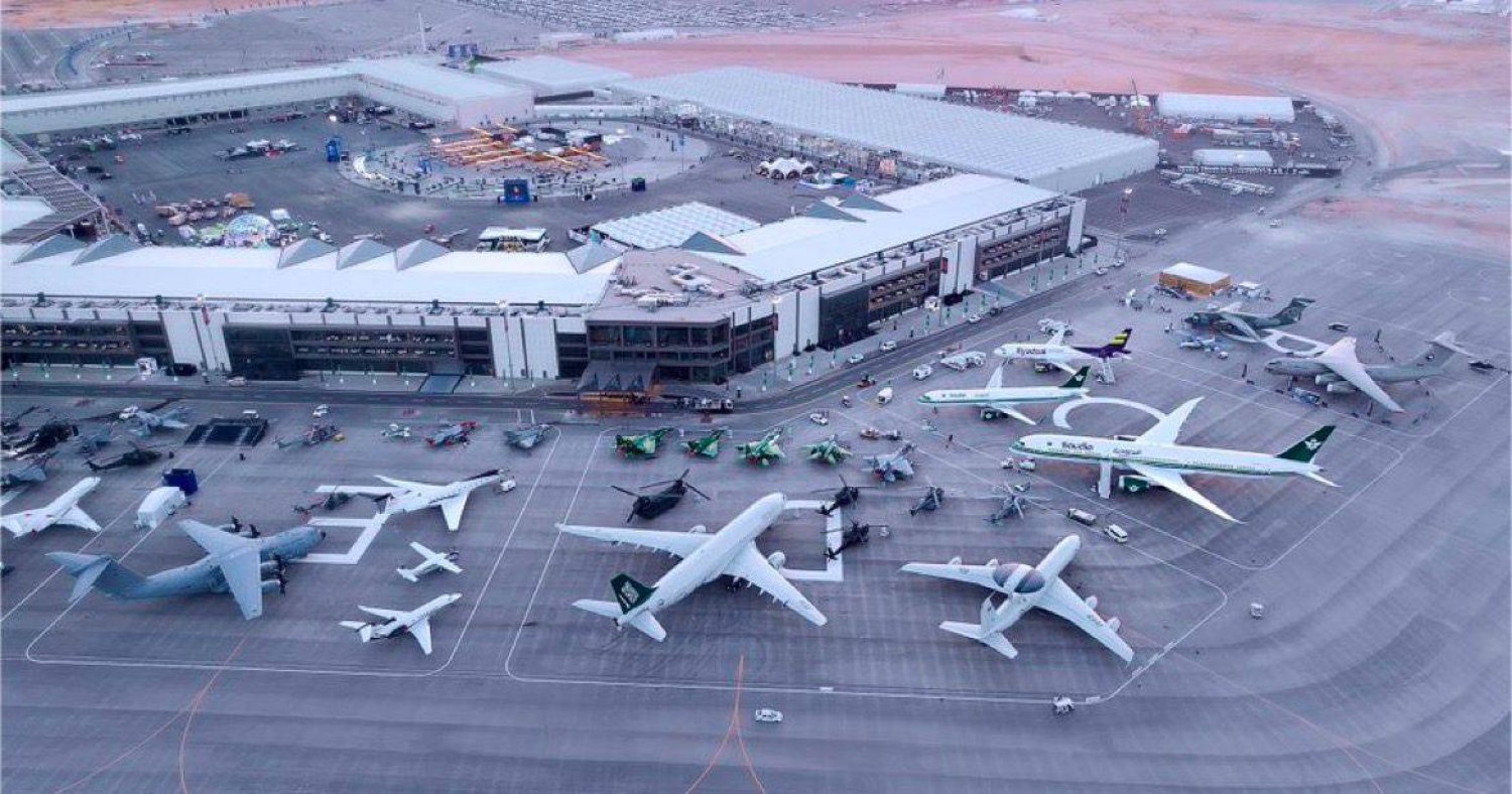 صورة لطائرات في «معرض الدفاع العالمي» المُقام بالعاصمة السعودية الرياض (واس)