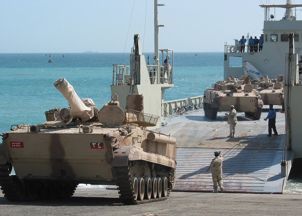 1024px-US_Navy_030223-N-1050K-001_UAE_offloads_a_BMP3_Tank_at_a_Kuwaiti_port_facility_from_its_Elbahia_L62_landing_craft.jpg