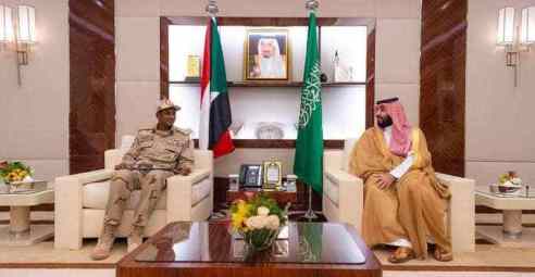 ولي العهد يلتقي نائب رئيس المجلس العسكري السوداني