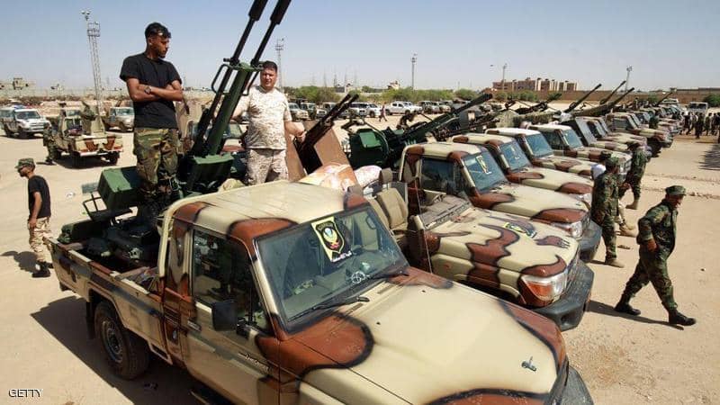 رصد حشد كبير من الميليشيات والمقاتلين شرق مصراته والجيش الليبي يحذر