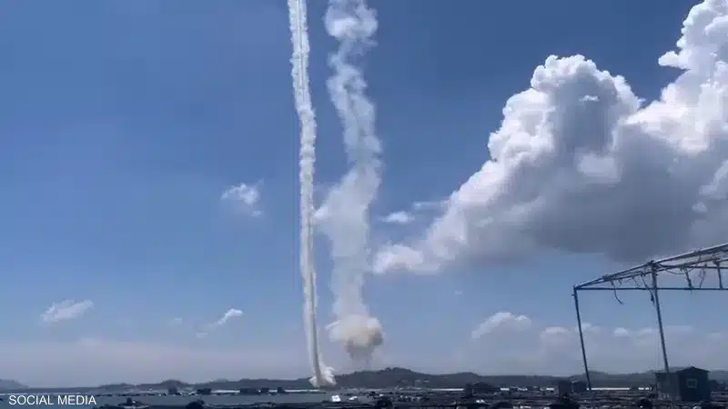 سقوط صواريخ صينية في المنطقة الصناعية اليابانية