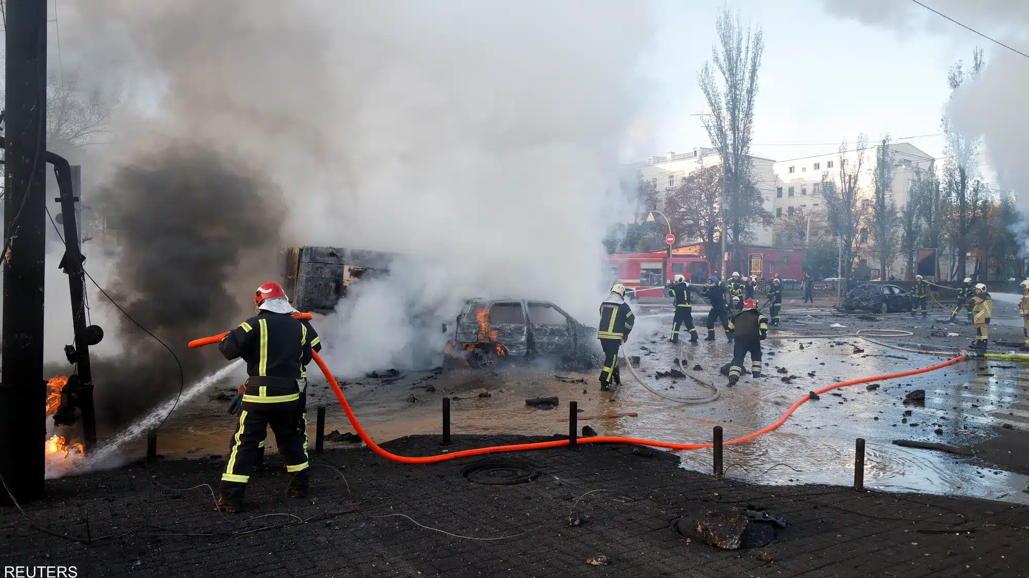 انفجارات ضخمة في كييف طالت مكتب الرئيس الأوكراني ..تفاصيل الميدان