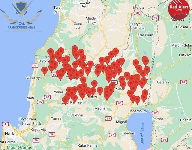 إطلاق 40 صاروخا من جنوب لبنان باتجاه مواقع إسرائيلية في الجليل الأعلى