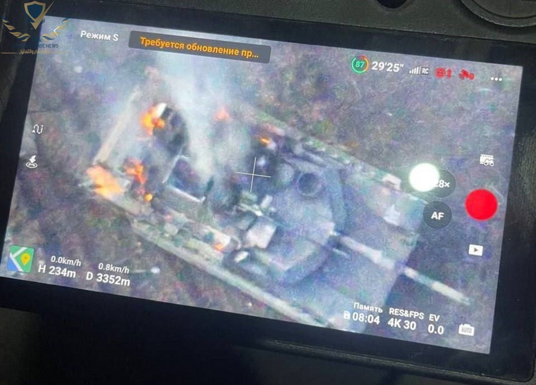 أول صورة لأول دبابة أبرامز متضررة في الحرب الأوكرانية الروسية