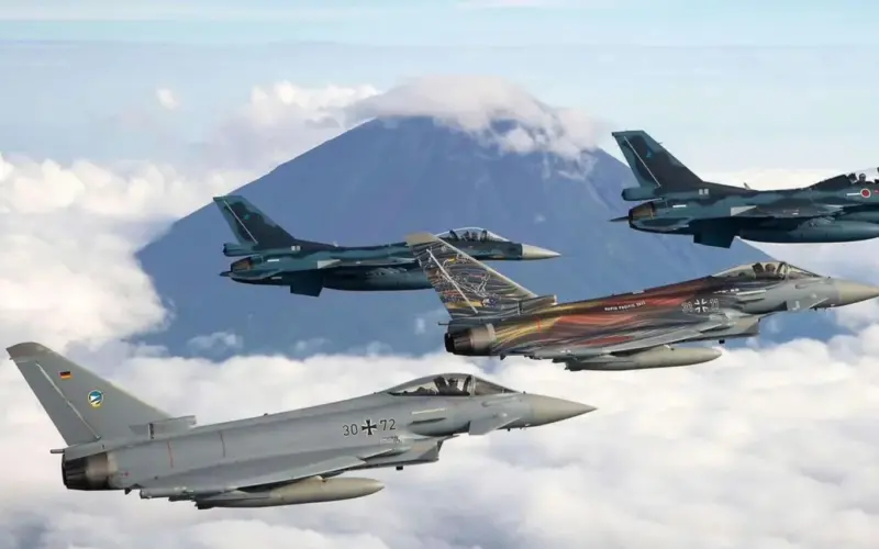مناورات تاريخية لحلف الناتو تشهد وصول طائرات يوروفايتر وتورنادو الألمانية لليابان.