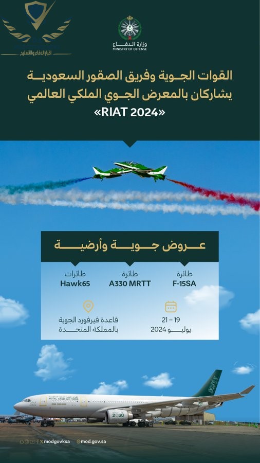 القوات الجوية الملكية السعودية تشارك في أسبوع أثينا للطيران وفي معرض RIAT2024