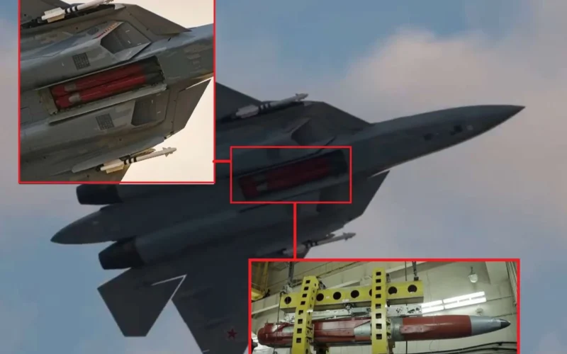 سو-57 الروسية تكشف حاوية داخلية لصواريخ KH-58 في مهمة ضربة خفية