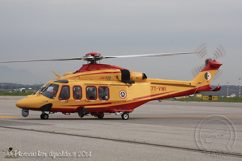 AgustaWestland AW139 cn 31415 Protection Civile Algerie 7T-VWI Milan Malpensa April 2014.jpg