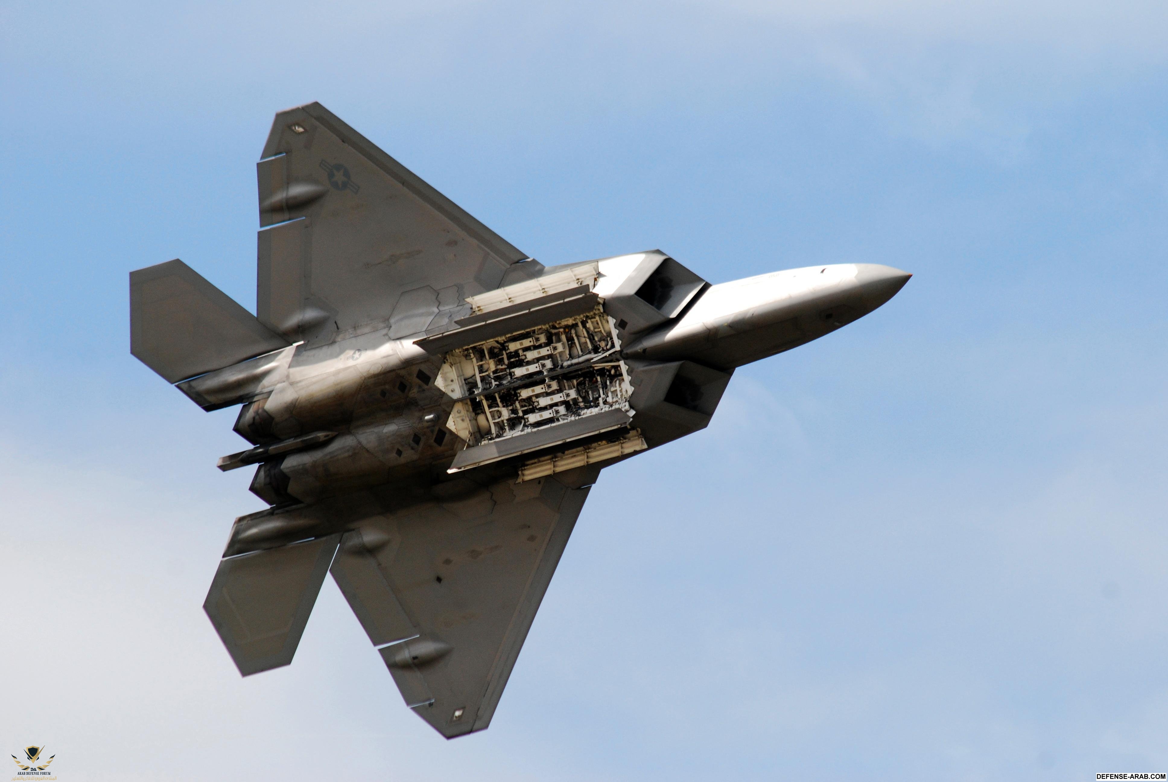 F-22 Raptor shows its weapon bay.JPG