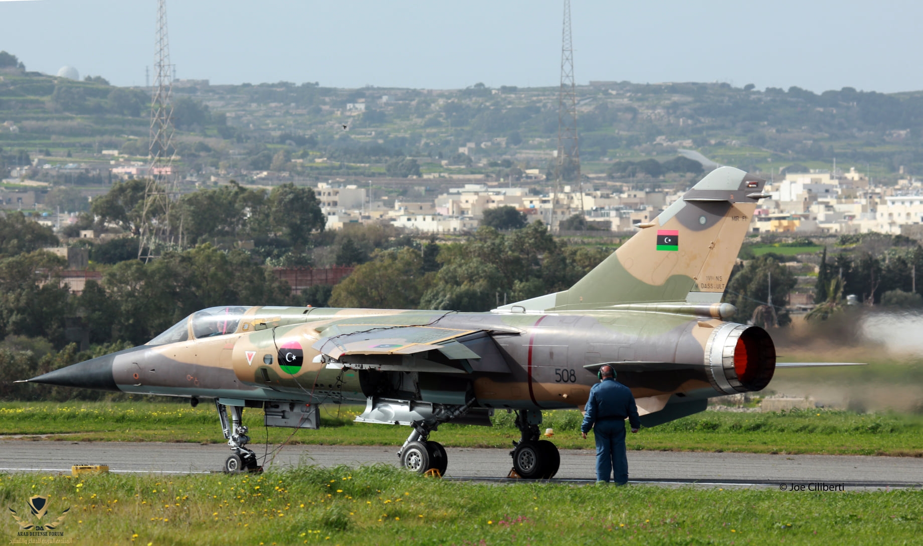 Mirage F-1 of the Libyan Air Force undergoing an engine test at full power before it departed ...jpg