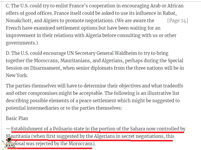 اقتراح الجزائر تأسيس دولة للبوليساريو في الجزء الموريتاني من الصحراء ورفض المغرب.png