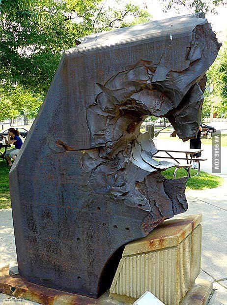 26-inch thick armor from Japanese Yamato class battleship, pierced by a US Navy 16-inch gun_ ...jpeg
