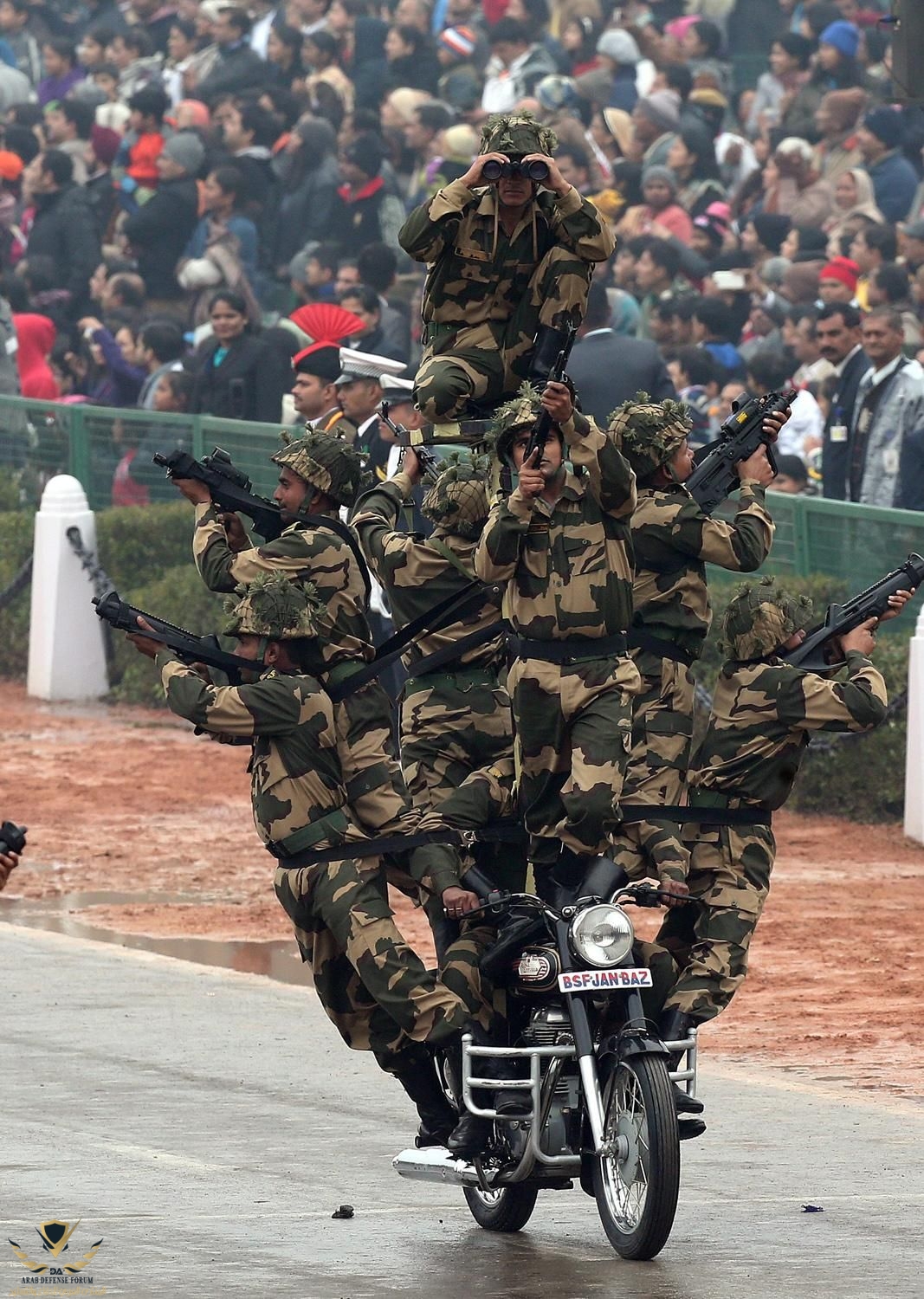 Indian Border Security Force performing motorcycle acrobatics during 2015 Republic Day parade...jpeg
