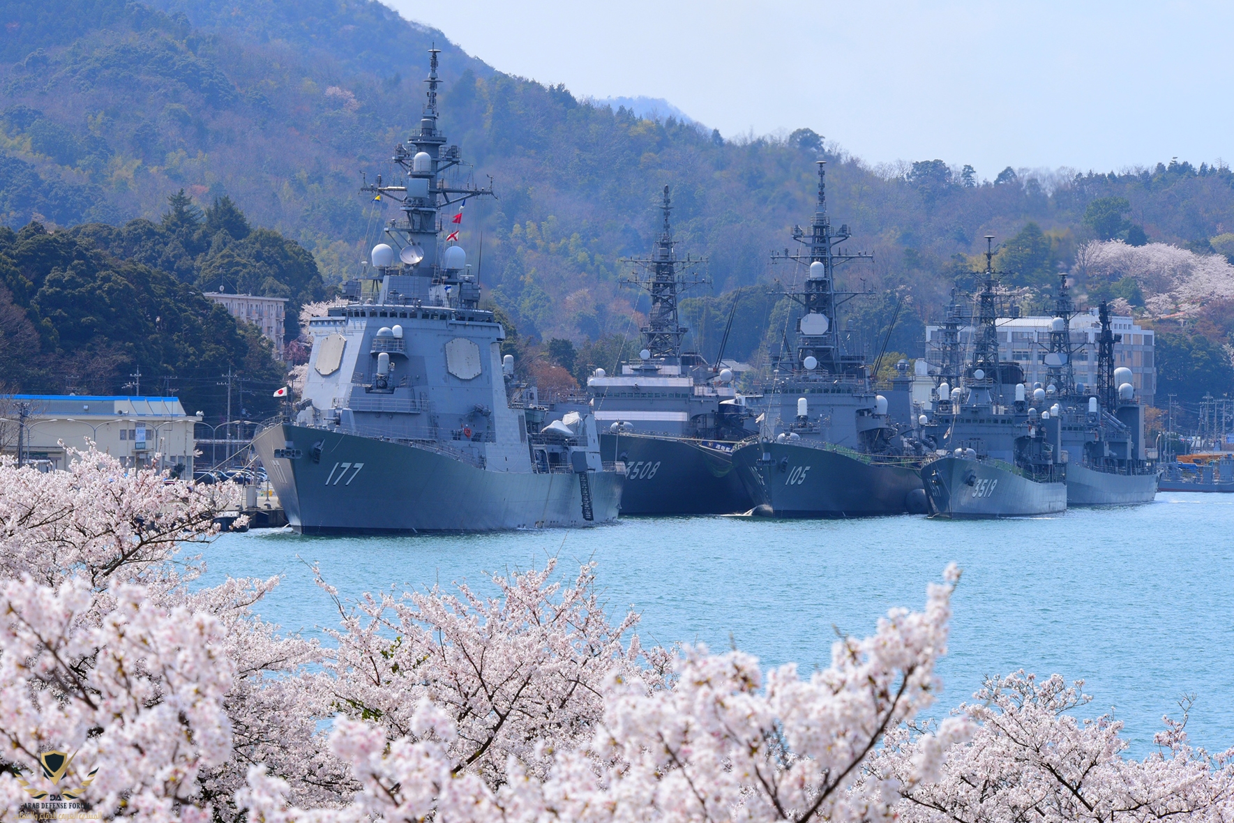 JMSDF_MaizuruBase_KitasuiQuay_Springs_with_Cherry_Blossoms.jpg