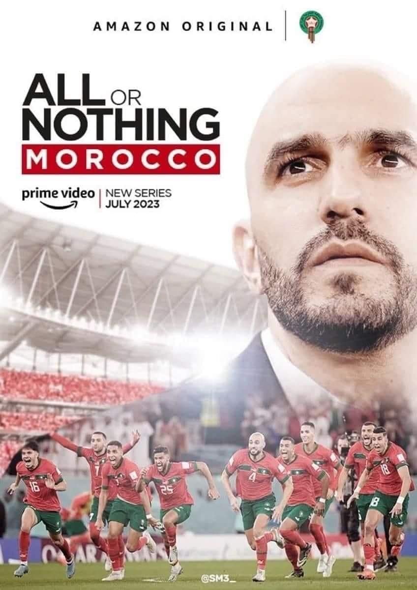 May be an image of 2 people and text that says 'AMAZON ORIGINAL ALLOR OR NOTHING MOROCCO prime video NEW SERIES JULY 2023 16 @SM3_'