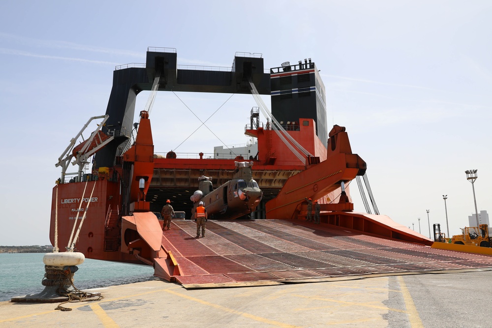 Joint port operation receives first aircraft for Defender 23