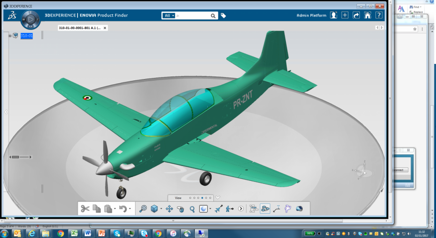 Emirati B-250 light attack aircraft in the design tool.  Image: Calidus