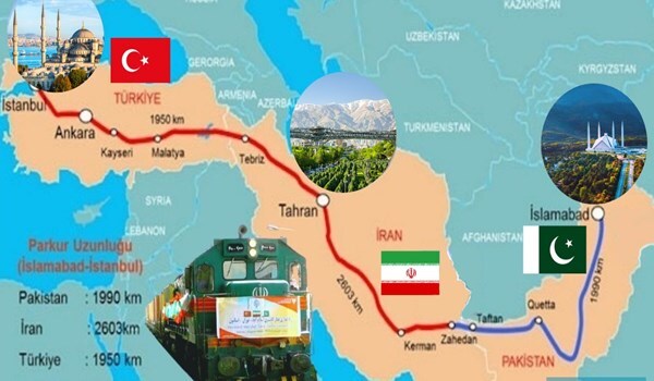 إطلاق قطار شحن من باكستان إلى تركيا عبر إيران (خريطة)