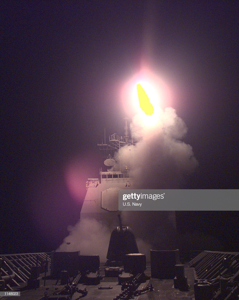 navy-ship-launches-a-tomahawk-land-attack-missile-during-operation-picture-id1148023