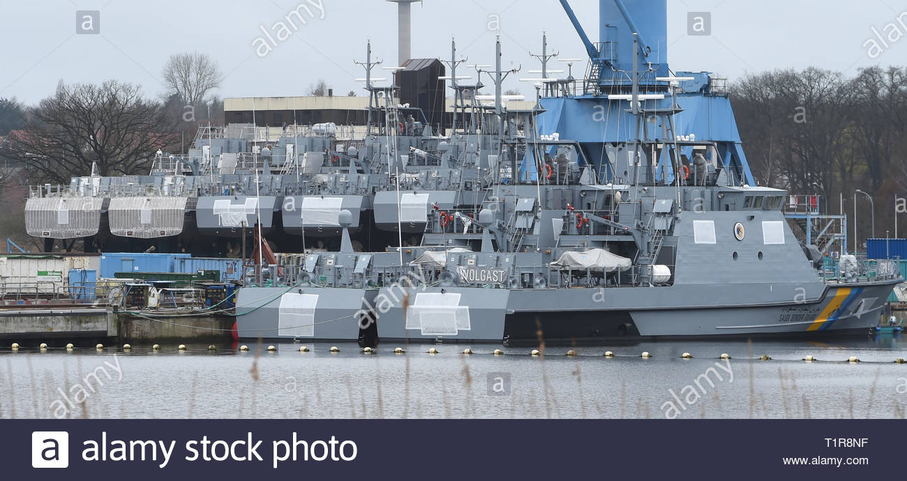 28-march-2019-mecklenburg-western-pomerania-wolgast-patrol-boats-for-saudi-arabia-lie-on-the-shipyard-grounds-of-the-peene-shipyard-in-wolgast-which-belongs-to-the-lrssen-shipyard-group-in-the-dispute-over-the-wolgast-patrol-boats-for-saudi-arabia-the-lrssen-shipyard-wolgast-continues-to-hope-for-an-imminent-end-to-the-export-ban-photo-stefan-sauerdpa-zentralbilddpa-T1R8NF.jpg