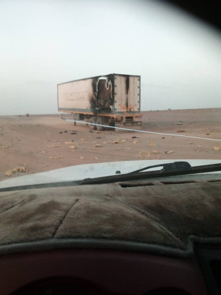 أنباء عن قصف شاحنة جزائرية داخل التراب الموريتاني من طرف الجيش المغربي -  أنباء الجزائر-جريدة إلكترونية و قناة رقمية