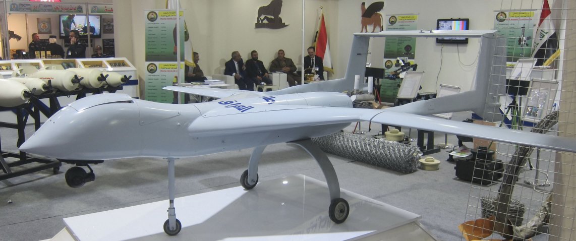 SCMI displayed the UAV for the first time at IQDEX. (Mohammed Najib)