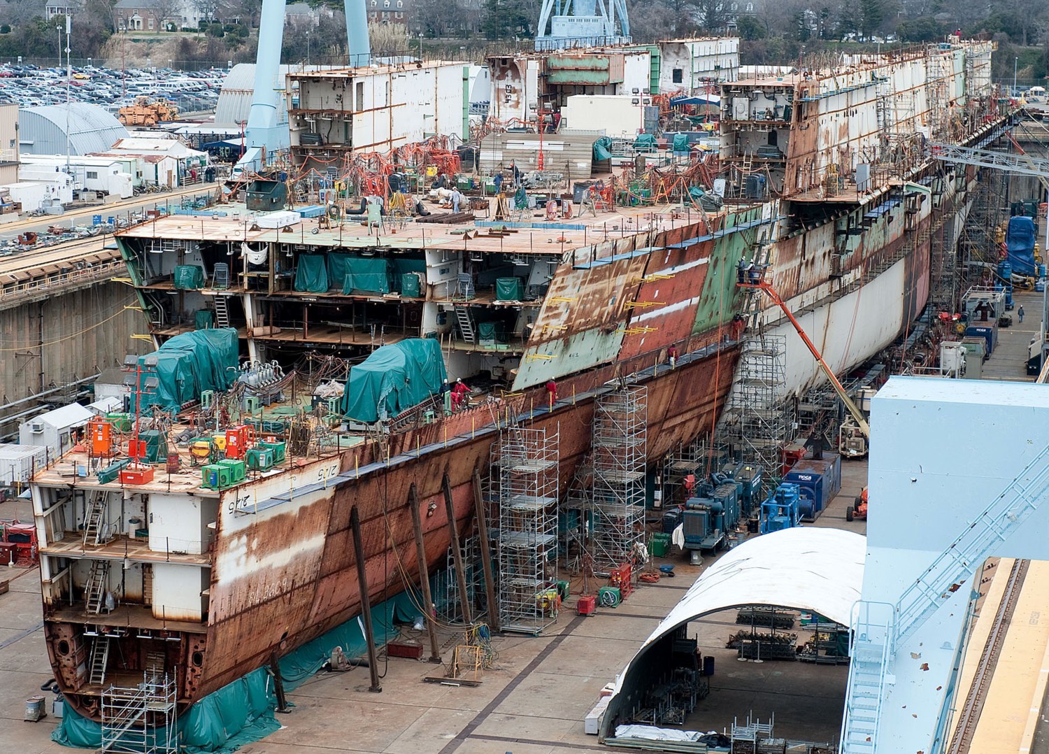 cvn-78 uss gerald r. ford aircraft carrier us navy construction newport news shipbuilding 2012 02