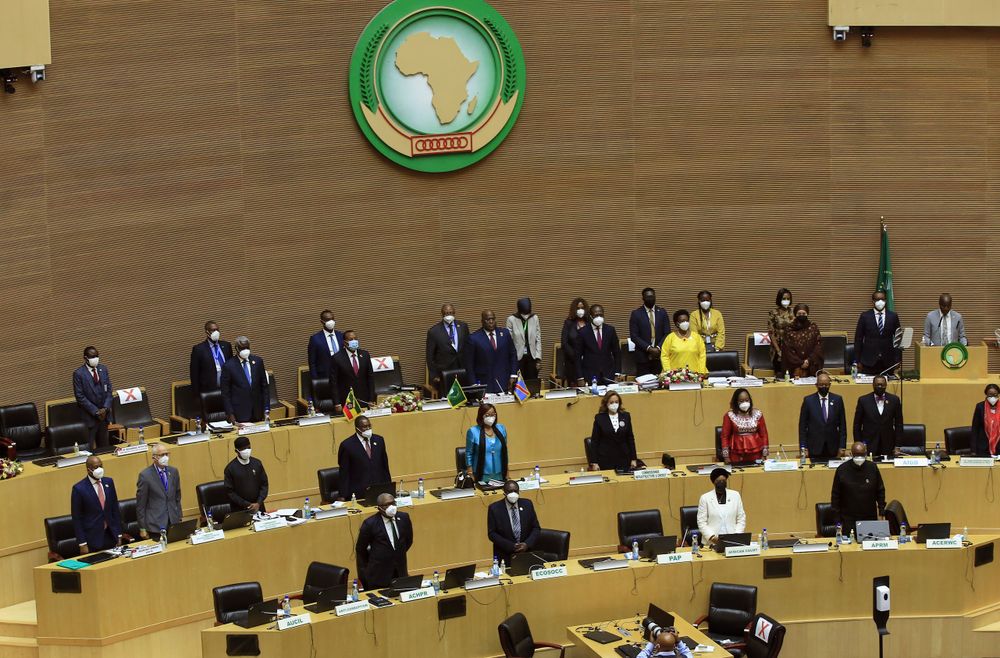 رؤساء الدول الأفريقية يحضرون الدورة العادية الخامسة والثلاثين لمؤتمر الاتحاد الأفريقي في أديس أبابا ، إثيوبيا في 5 فبراير 2022