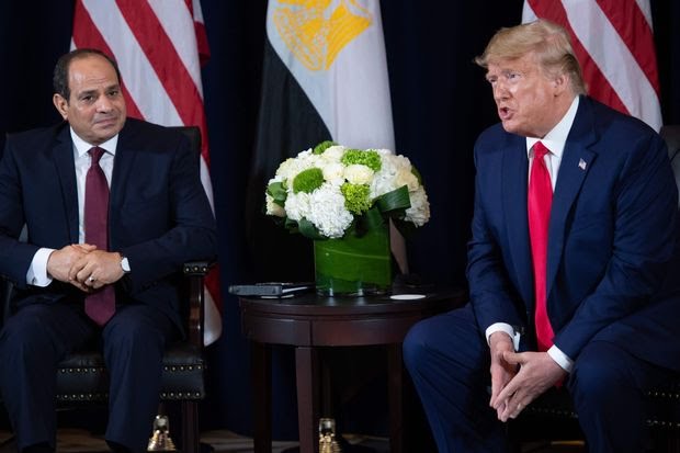 President Trump  meeting with Egyptian President Abdel Fattah el-Sisi  on the sidelines of the U.N. General Assembly in New York in September. 