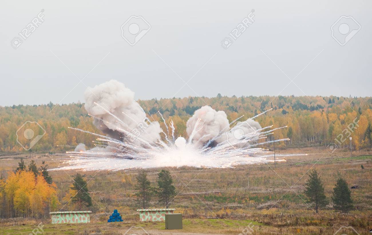 23870605-Demonstration-of-thermite-bomb-explosion-on-Russian-Arm-Exsibition--Stock-Photo.jpg