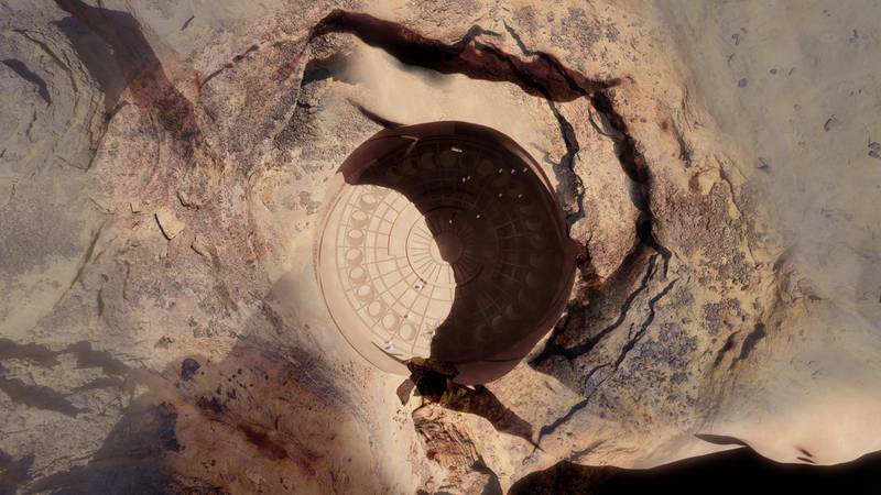 منظر من أعلى للفناء الداخلي للعقار.  بإذن من جان نوفيل منظر من أعلى للفناء الداخلي للعقار.  بإذن من جان نوفيل