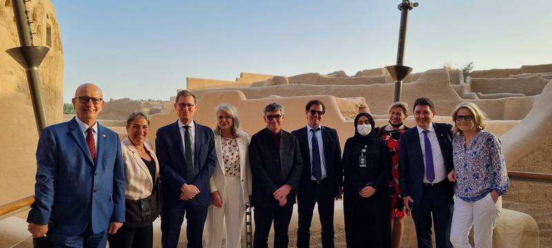 زار دبلوماسيون فرنسيون هيئة تطوير بوابة الدرعية لمناقشة خطط التنمية الثقافية زار دبلوماسيون فرنسيون هيئة تطوير بوابة الدرعية لمناقشة خطط التنمية الثقافية