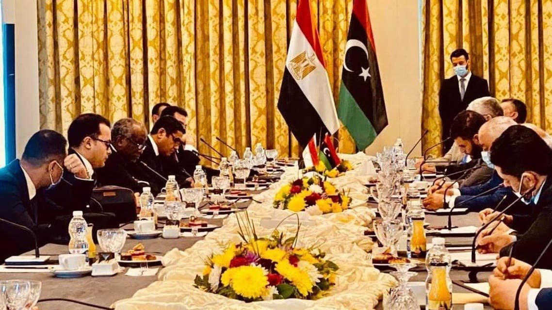 جانب من اجتماعات الوفد المصري مع بعض مسؤولي الوفاق في طرابلس في ديسمبر الماضي